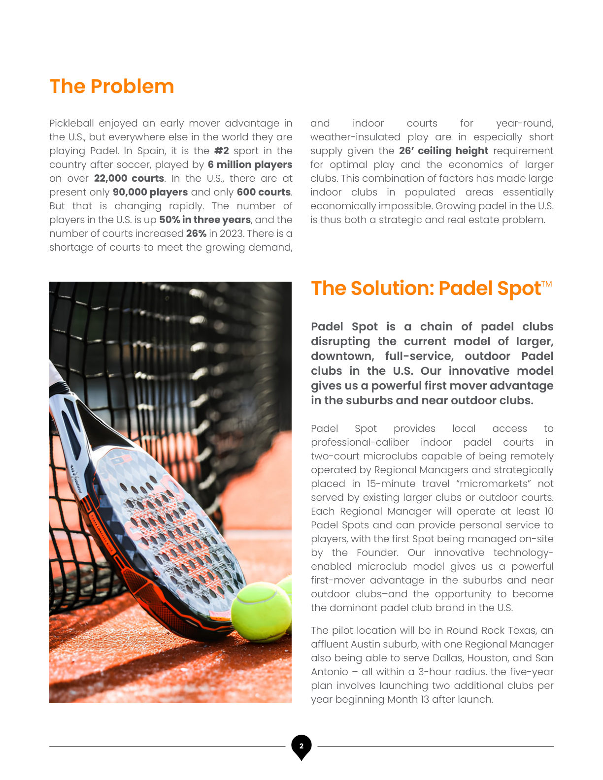 Padel Spot Business Plan, page 5