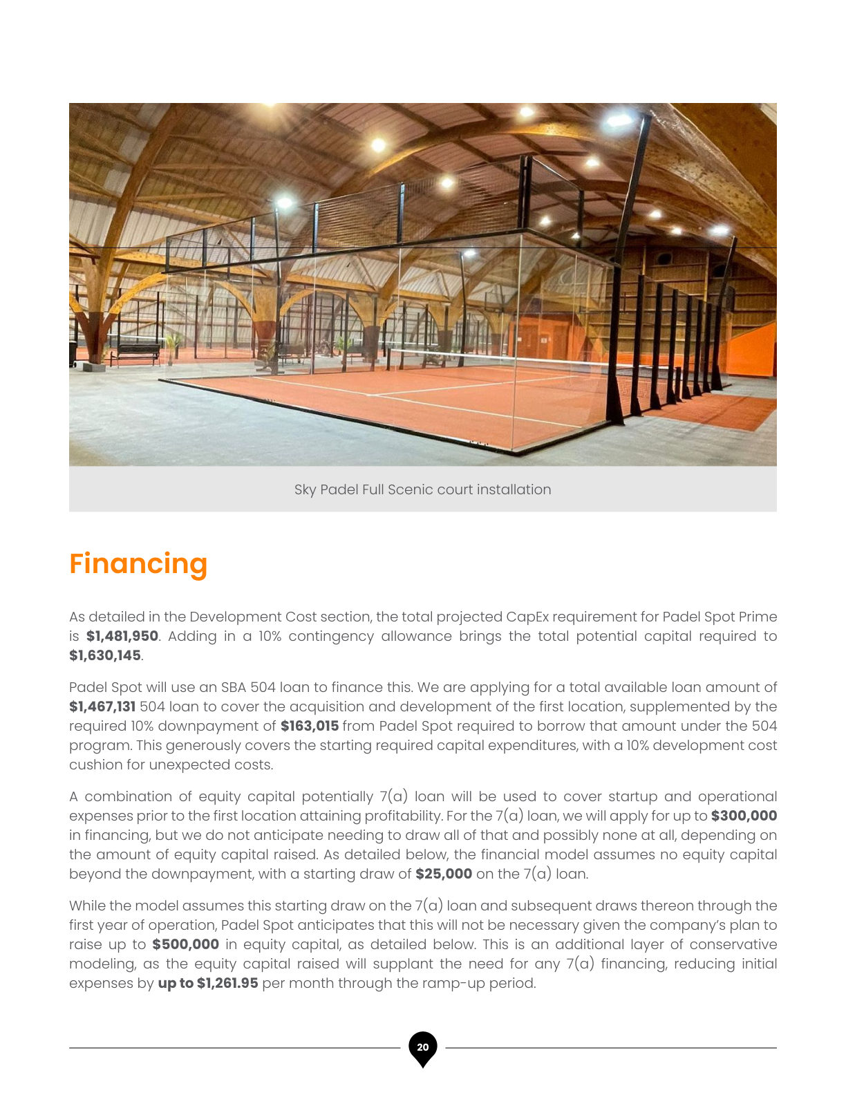 Padel Spot Business Plan, page 23
